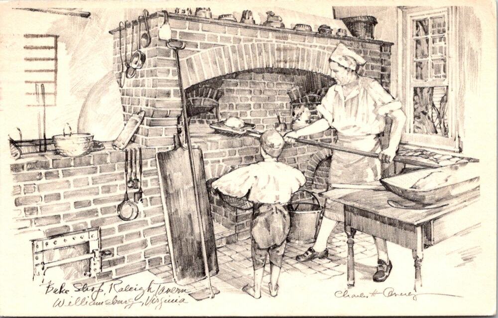 Raleigh Tavern Bake Shop Williamsburg VA 1961 Vintage Postcard SP10-17